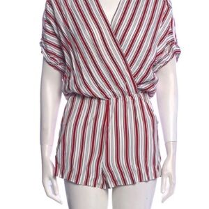 Maje Striped Romper white and red size 34